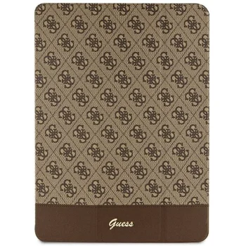 Guess iPad Pro 12.9" atverams vāciņš maciņš grāmatiņa 4G Stripe Allover, brūns