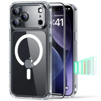 Aizsargvāciņš un aizsargstikls ESR Classic Hybrid MagSafe iPhone 17 Pro Max, Clear
