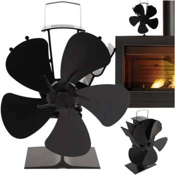 Termoelektriskais kamīna ventilators Kaminer 26206 ar 5 lāpstiņām, melns