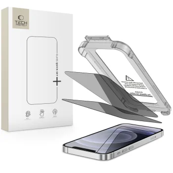 Tech-Protect Quick Set Spy+ privātuma aizsargstikls iPhone 12 / 12 Pro (2 gab.)