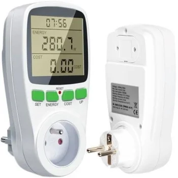 Balts jaudas mērītājs un elektroenerģijas skaitītājs ar LED apgaismojumu 3680W