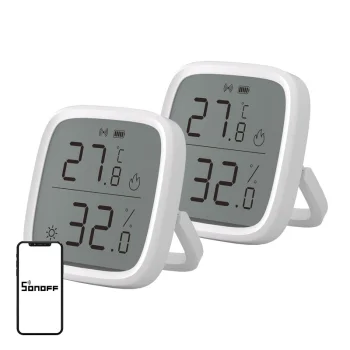 Temperatūras un mitruma sensors Sonoff SNZB-02D Zigbee, 2 gab., balts