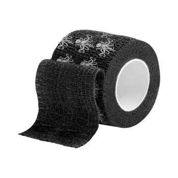 El Cartel Grip Tape tetovēšanas mašīnīšu rokturu lente, melna ar logo, 4,5 m x 5 cm