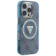 Guess IML Metal Glitter 4G MagSafe vāciņš Apple iPhone 16 Pro - Zils
