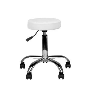 Regulējams Friziera Kosmetologa Meistara Krēsls Taburete AM-310, Balts | Hairdresser Master Chair Beauty Salon Spa...