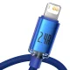 Baseus Crystal Shine USB uz Lightning kabelis 2.4A 1.2m Zils
