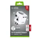 SBS universāls ceļojumu adapteris, 2x USB-A, 2500W, balts