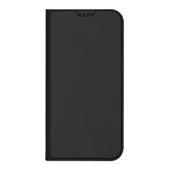 Atverams vāciņš Dux Ducis Skin Pro iPhone 16 Plus ar kartes kabatu un statīvu, melns