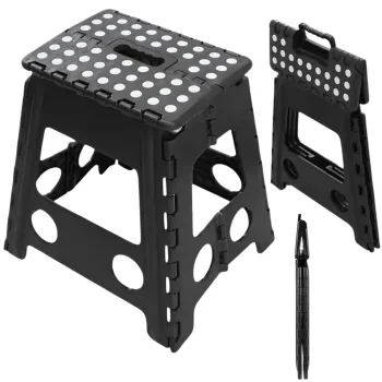Saliekams taburete - soliņš 39 cm, melns