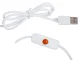 Bezēnu galda lampa ar klipsi, 24 LED, USB, balta/rozā