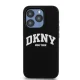 DKNY iPhone 14 Pro vāciņš Liquid Silicone White Printed Logo MagSafe, melns