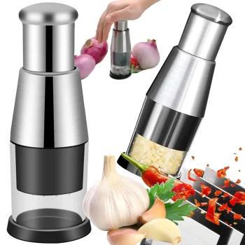 Manuālais dārzeņu un augļu smalcinātājs ar trauku, 200ml