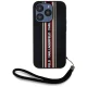 Karl Lagerfeld Saffiano Athleisure Stripes Cord iPhone 15 Pro Max vāciņš ar aukliņu, sarkans