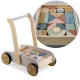 Bērnu koka stūmējs, staigulis, ratiņi ar klučiem NK-856 Nukido | Wooden Push Walker