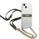 Guess iPhone 13 mini vāciņš 4G Brown Strap Gold Chain, caurspīdīgs