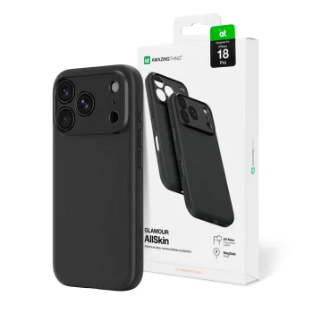 AmazingThing Glamour AllSkin vāciņš iPhone 18 Pro ar kameras aizsargu un MagSafe, melns