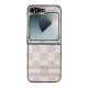 DKNY Checkered Pattern Printed Stripes Vāciņš Samsung Galaxy Z Flip 6, Rozā