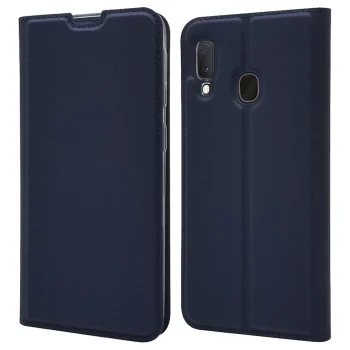 Samsung Galaxy A20e (SM-A202F) Magnetic Leather Case Cover Card Holder, Blue | Telefona Vāciņš Maciņš Apvalks...