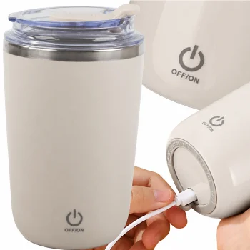 Pašmaisoša termokrūze ar USB uzlādi, 350 ml, bēša