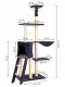 Kaķu koka mājiņa ar nagu asināmo, 138 cm, 5 līmeņi, Petsi, pelēks