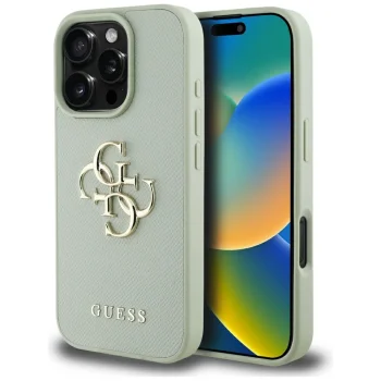 Vāciņš Guess PU Grained Big 4G and Classic Logo, iPhone 16 Pro Max 6.9", zaļš