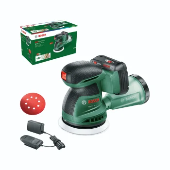 Ekscentra slīpmašīna Bosch EasyOrbit 18V-10, 1x 2.0 Ah akumulators un lādētājs