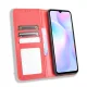 Xiaomi Redmi 9A PU Leather Retro Style Wallet Protective Cover Case, Red | Telefona Vāciņš Maciņš Apvalks...