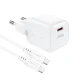 Acefast A73 Mini PD 20W GaN tīkla lādētājs + USB-C kabelis, balts