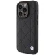 BMW Leather Quilted vāciņš iPhone 15 Pro Max 6.7\", melns