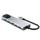 USB-C centrmezgls Tech-Protect HB02 6in1 HDMI 4K RJ45 PD100W pelēks