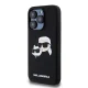 Karl Lagerfeld iPhone 15 Pro vāciņš Silicone Karl & Choupette MagSafe, melns