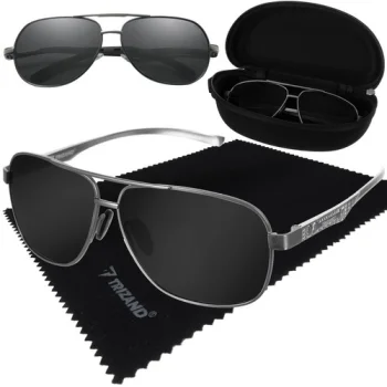 Trizand Polarizētas saulesbrilles ar UV 400 filtru (melnas/sudraba)