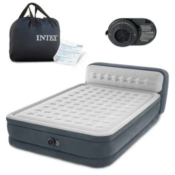 Intex 64448ND divvietīgs piepūšamais matracis ar sūkni 236x152x46 cm