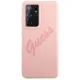 Guess Galaxy S21 Ultra vāciņš Silicone Vintage Script, rozā