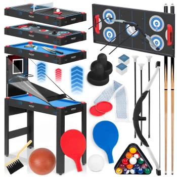 Neo-Sport NS-810 5-in-1 spēļu galds (biljards, teniss, gaisa hokejs, loka šaušana, basketbols)