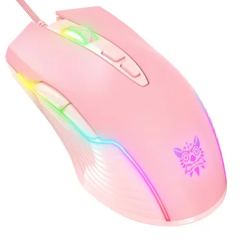 Onikuma CW905 vadu spēļu pele, rozā