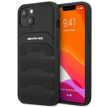 Mercedes iPhone 14 Plus vāciņš AMG Debossed Lines, melns