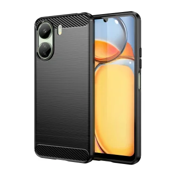 Carbon Case silikona vāciņš Xiaomi Redmi 13C, melns