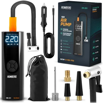 Humberg Hm-251 bezvadu mini gaisa kompresors ar LED lukturi