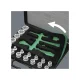 Sprūdrata un muciņu komplekts Wera 8100 SB 2 Zyklop Speed 3/8\", 43 daļas