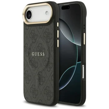 Guess 4G PU Classic Logo MagSafe vāciņš priekš iPhone 17 Air, melns