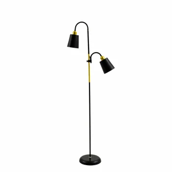 Grīdas lampa, 2x E27, melna