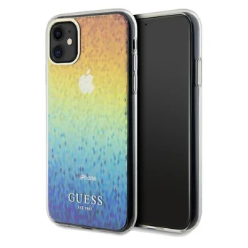 Guess iPhone 11 / XR vāciņš IML Faceted Mirror Disco Iridescent, daudzkrāsains