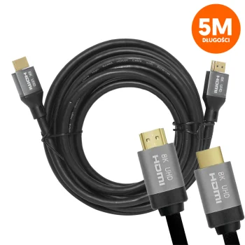 8K HDMI kabelis v2.1 LTC 5m 60Hz 4K 120Hz, melns