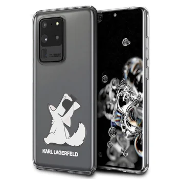 Karl Lagerfeld Samsung Galaxy S20 Ultra vāciņš Choupette Fun, caurspīdīgs