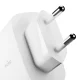 Puro Daily Prolite 45W USB-C un USB-A lādētājs ar USB-C kabeli, balts
