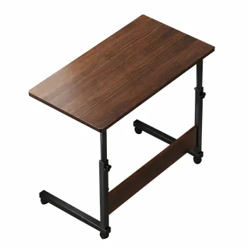 Mobilais klēpjdatora galds, 80 x 40 cm, regulējams augstums, tumšs koks