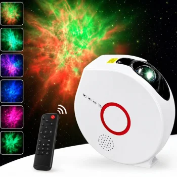 LED Zvaigžņu un Galaktikas Projektors ar Bluetooth Skaļruni un Pulti, Balts