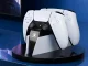 PS5 DualSense divu pultu uzlādes stacija, melnbalta