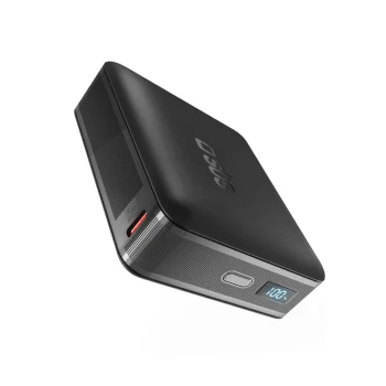 Ārējais akumulators SBS HD 65W 20000 mAh USB-C ar LCD displeju, melns
